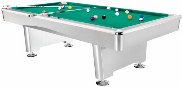 Бильярдный стол для пула Dynamic Billard "Triumph" 7 футов (матово-белый) в комплекте, аксессуары и сукно