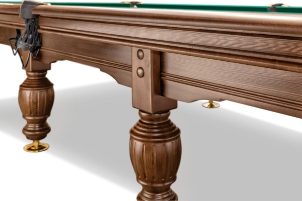 Бильярдный стол для русской пирамиды Weekend "Русский Гранд" (11 футов, 8 ног, 38мм камень) борта дуб, лузы премиум