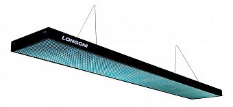 Лампа плоская люминесцентная «Longoni Compact» (черная, бирюзовый отражатель, 287х31х6см)
