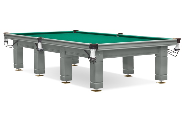 Бильярдный стол для русской пирамиды Weekend "Hardy" (12 футов, 8 ног, 45мм сланец) эмаль RAL 7003