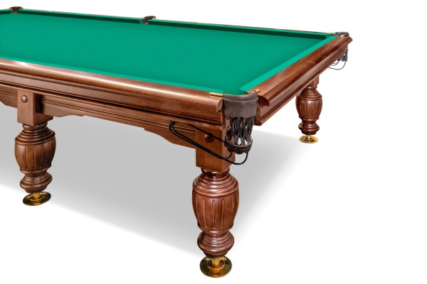 Бильярдный стол для русской пирамиды Weekend "Русский Гранд" (12 футов, 8 ног, 45мм камень) борта дуб, лузы премиум