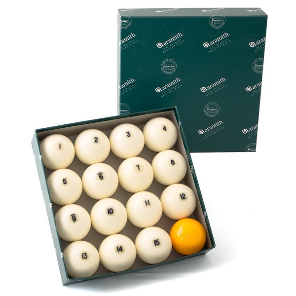 Комплект бильярдных шаров 68 мм "Aramith Premier", желтый биток